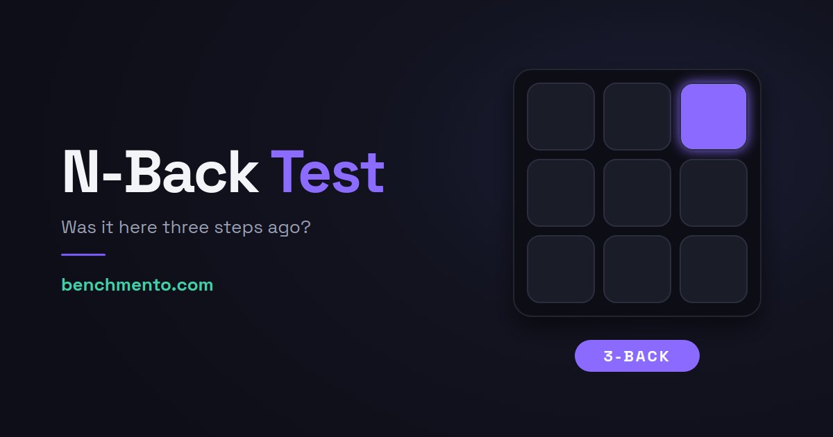 N-Back Test: How Good Is Your Working Memory? | Benchmento